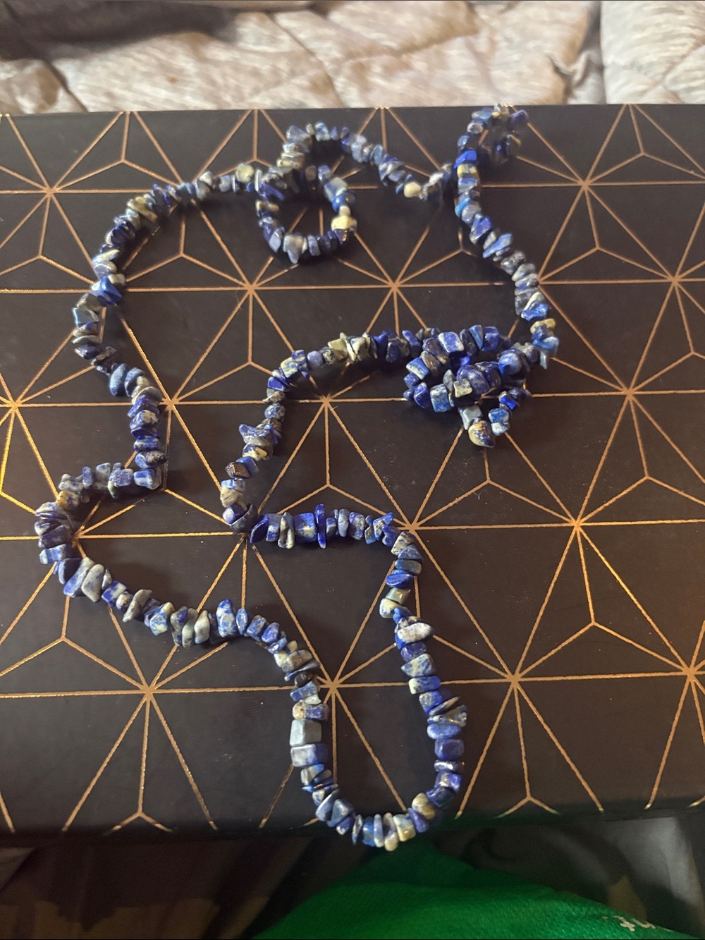 Lapis Chip Bead Necklace - Blue